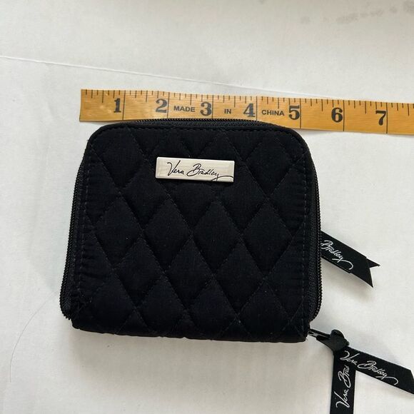 Vera Bradley Black Quilted Zebra Print Lining Tote Bag and Black Zip Wallet Set - Picture 11 of 12